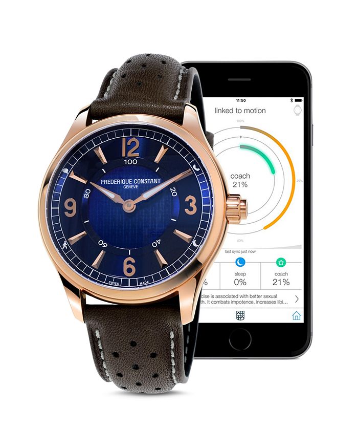 Frederique Constant Horological Smartwatch, 42mm In Blue/black