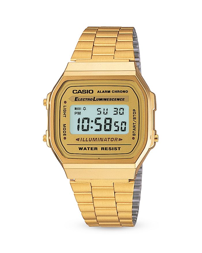 Shop Casio Vintage Digital Watch, 36.8mm 33.2mm In Gold