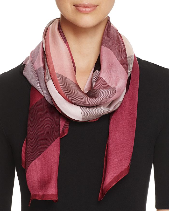 Burberry mega check satin silk scarf clearance