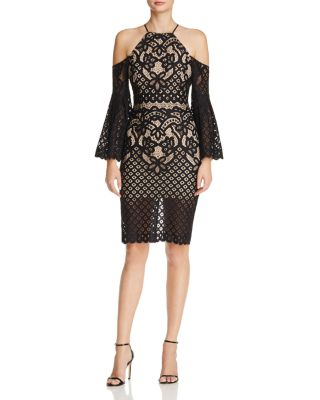 bardot lace halter dress Bell-Sleeve Style-Color-Dim:AD3D106836_AE019_M