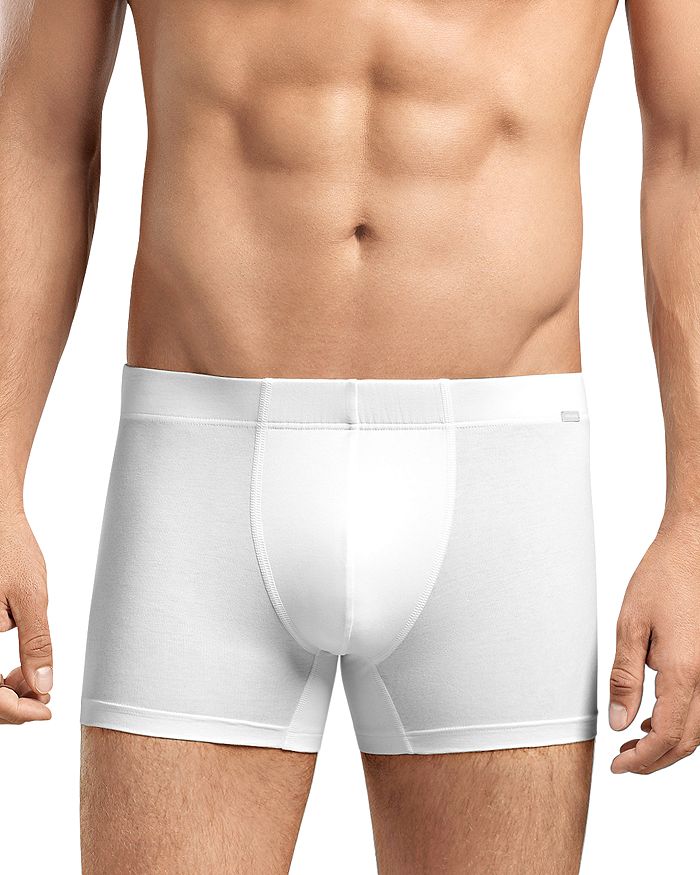 Shop Hanro Cotton Essentials Covered Waistband Boxer Briefs, Pack Of 2 In White