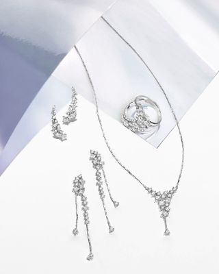 Diamond Fancy Cut Ear Climbers in 14K White Gold, 1.0 tcw&amp;nbsp;