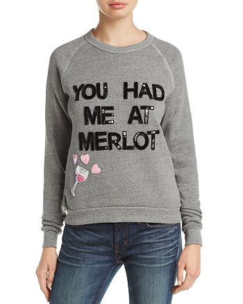 Bow Drape Had Me At Merlot Sweatshirt 100 Exclusive
