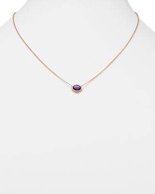 Gemstone Pendant Necklace in 14K Yellow Gold, 18" 