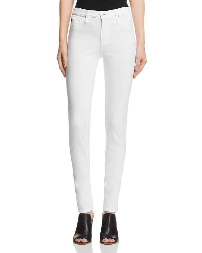 AG Prima Mid-Rise Cigarette Sateen Jeans in White | Bloomingdale's