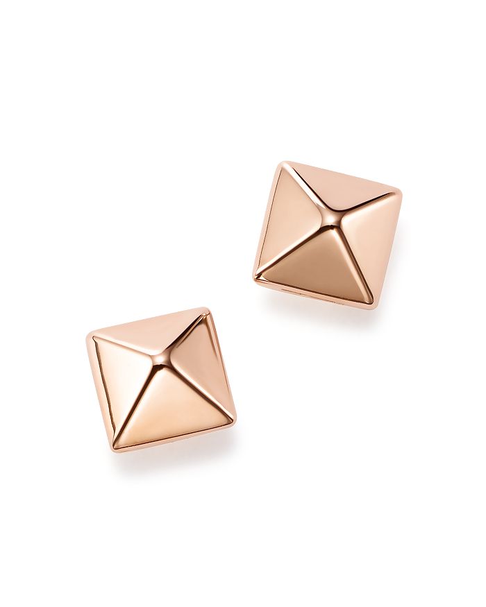 Shop Bloomingdale's 14k Rose Gold Small Pyramid Post Earrings - 100% Exclusive
