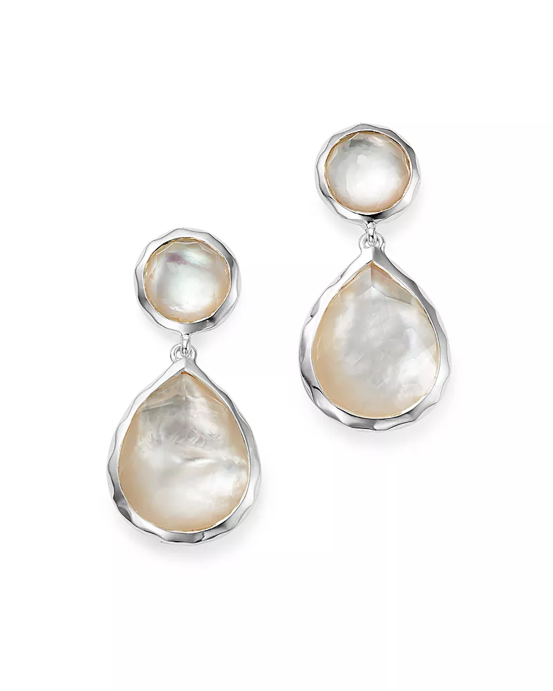 Ippolita Sterling Silver Rock Candy Snowman Post Earrings in Mother-of-Pearl
