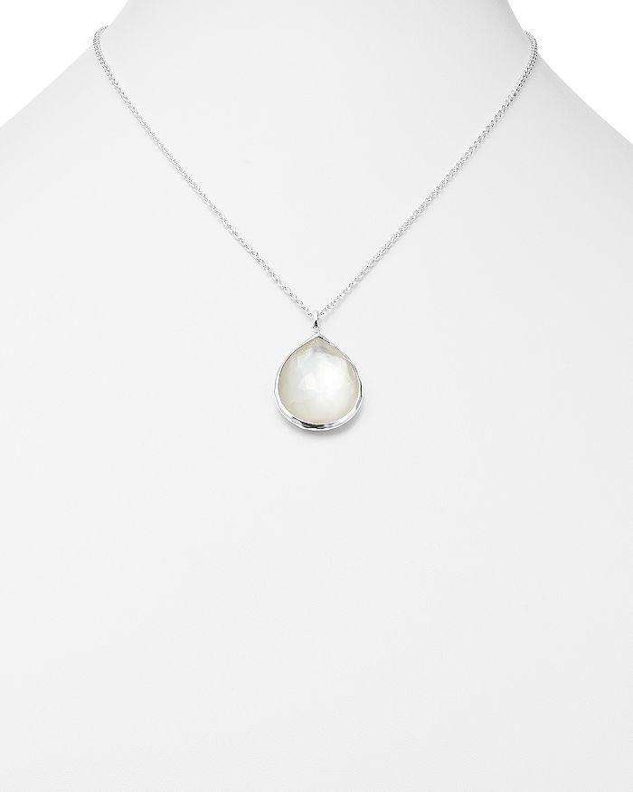 Shop Ippolita Sterling Silver Wonderland Large Teardrop Pendant Necklace In Mother-of-pearl, 16 In White/silver
