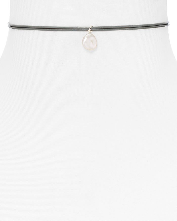 Dogeared Freshwater Pearl Leather Choker Necklace 100 Exclusive