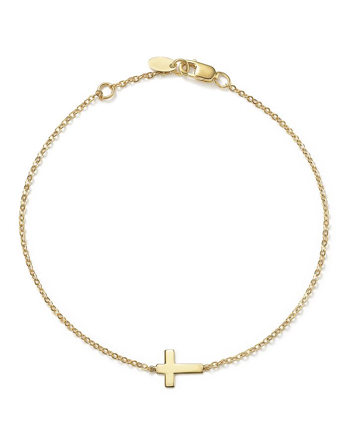 Bloomingdale's 14k Yellow Gold Small Cross Bracelet - 100% Exclusive