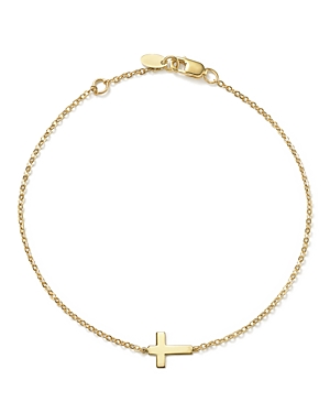 14K Yellow Gold Small Cross Bracelet - 100% Exclusive