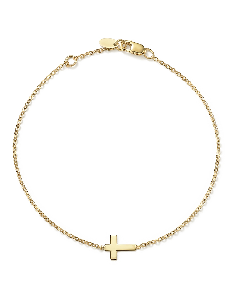 Bloomingdale's 14k Yellow Gold Small Cross Bracelet - Exclusive In Gold