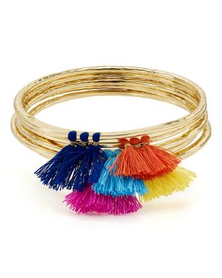 AQUA - Lilith Tassel Bangles, Set of 5 - Exclusive