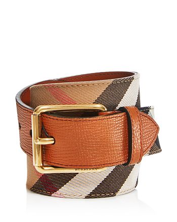 Burberry Men's Grainy Leather House Check Belt | Bloomingdale's