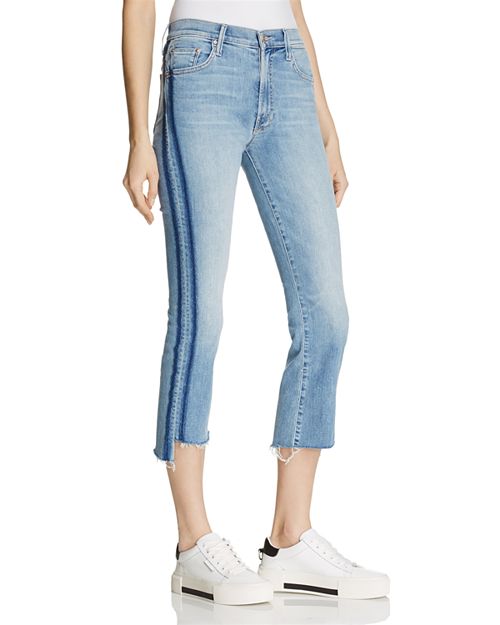 MOTHER - Insider Crop Step Fray Jeans in Light Kitty - 100% Exclusive