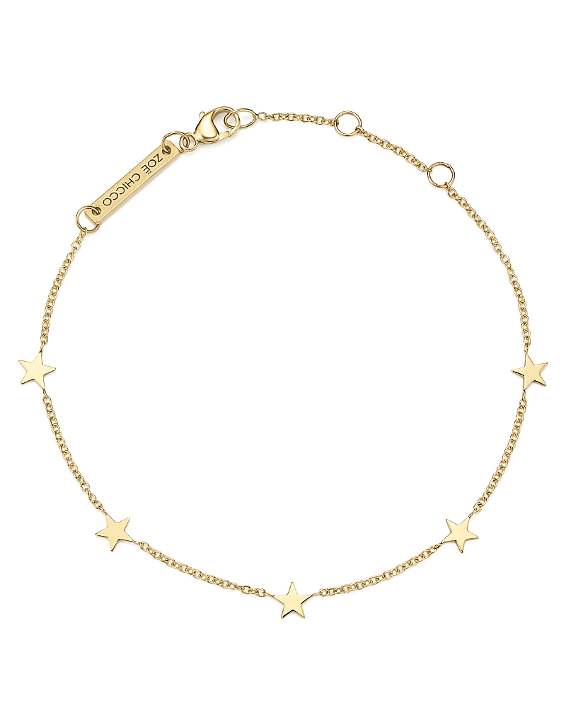 Zoë Chicco Five Itty Bitty Stars Bracelet In Gold