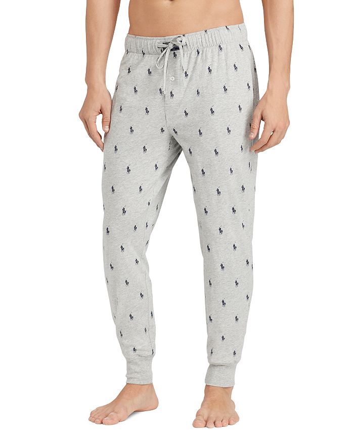 Shop Polo Ralph Lauren Pony Print Pajama Jogger Pants In Andover Heather