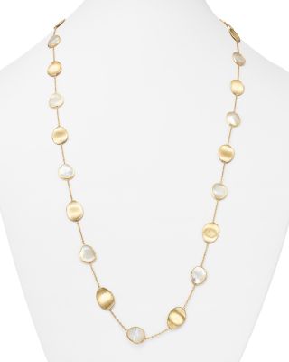 18K Yellow Gold Lunaria Mother-of-Pearl Long Necklace, 36"