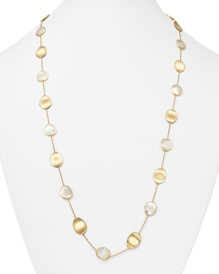 Marco Bicego 18k Yellow Gold Lunaria Mother-of-pearl Long Necklace, 36 In White/gold