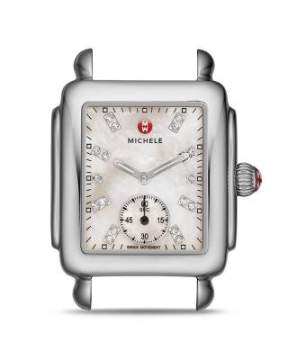 MICHELE - Deco Mid Gold Diamond Dial Watch Head, 29 x 31mm