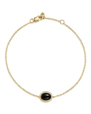 Bloomingdale's - Onyx Oval Bracelet in 14K Yellow Gold - 100% Exclusive