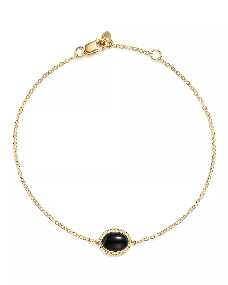 Onyx Oval Bracelet in 14K Yellow Gold