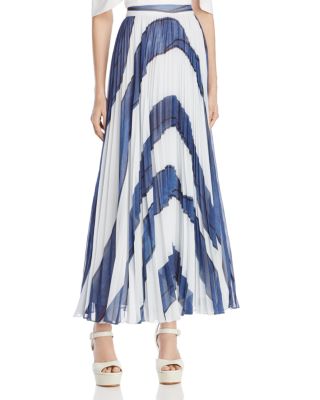 alice and olivia shannon pleated maxi skirt