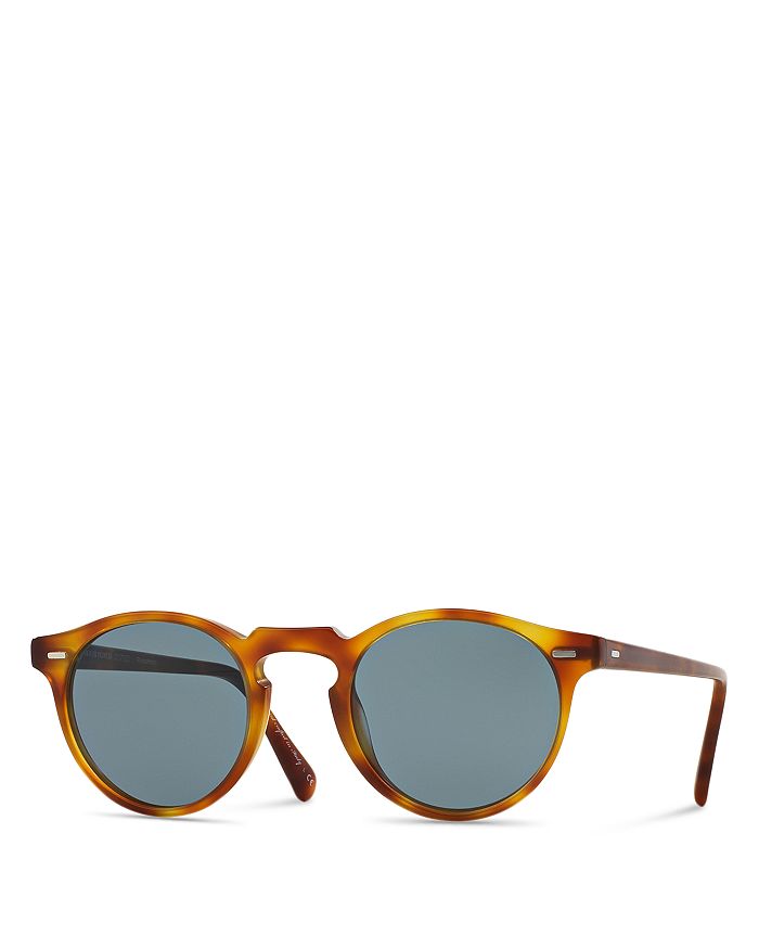 Shop Oliver Peoples Gregory Peck Round Sunglasses, 47mm In Light Brown