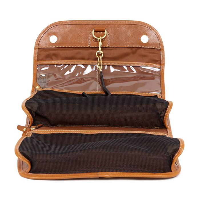 Shop Bric's Life Pelle Leather Tri-fold Toiletry Kit In Cognac