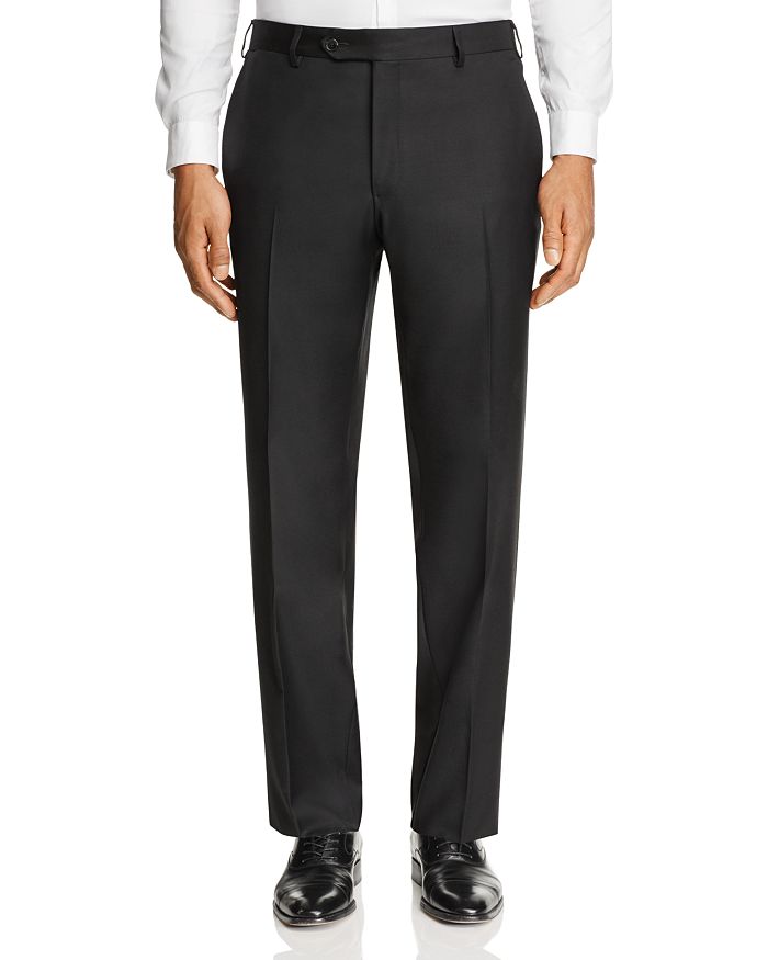 Luigi Bianchi Solid Classic Fit Dress Pants In Navy