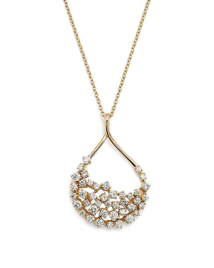 Bloomingdale's Diamond Teardrop Shape Pendant Necklace In 14k Yellow Gold, 2.45 Ct. T.w. - 100% Exclusive In White/gold