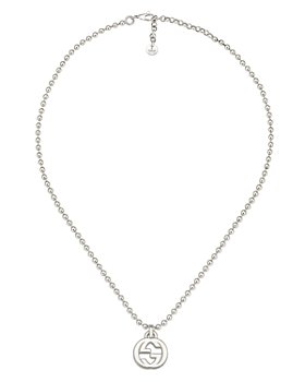 Gucci - Sterling Silver Interlocking G Pendant Necklace, 15"