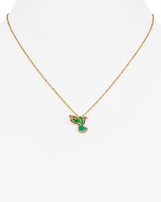 kate spade new york Hummingbird Mini Pendant Necklace, 16