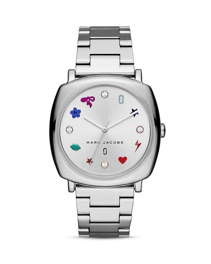 Marc Jacobs Mandy Black Dial Black Leather Strap Watch for Women - MJ1597