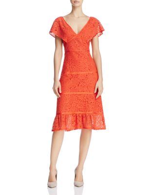 nanette Nanette Lepore - Flutter-Sleeve Lace Dress