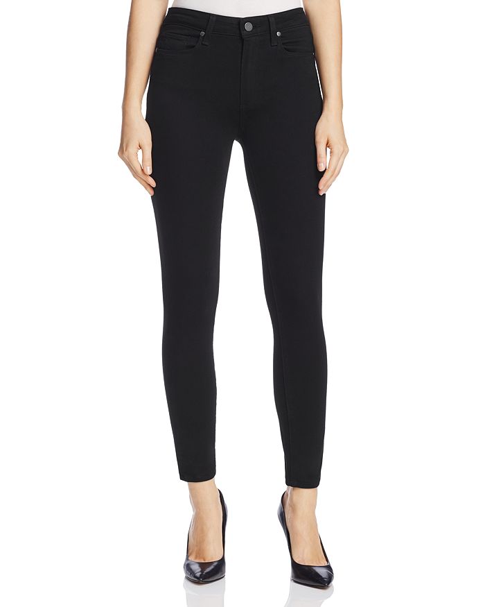 Paige Hoxton Velvet-trim Ultra Skinny Jeans In Black | ModeSens