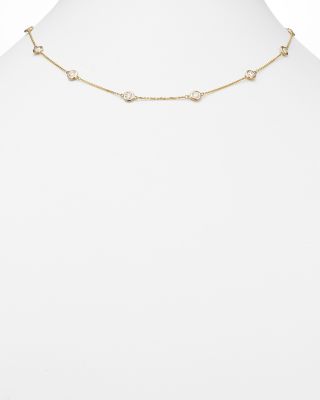 Diamond Station Necklace in 14K Yellow Gold, 2.60 tcw 