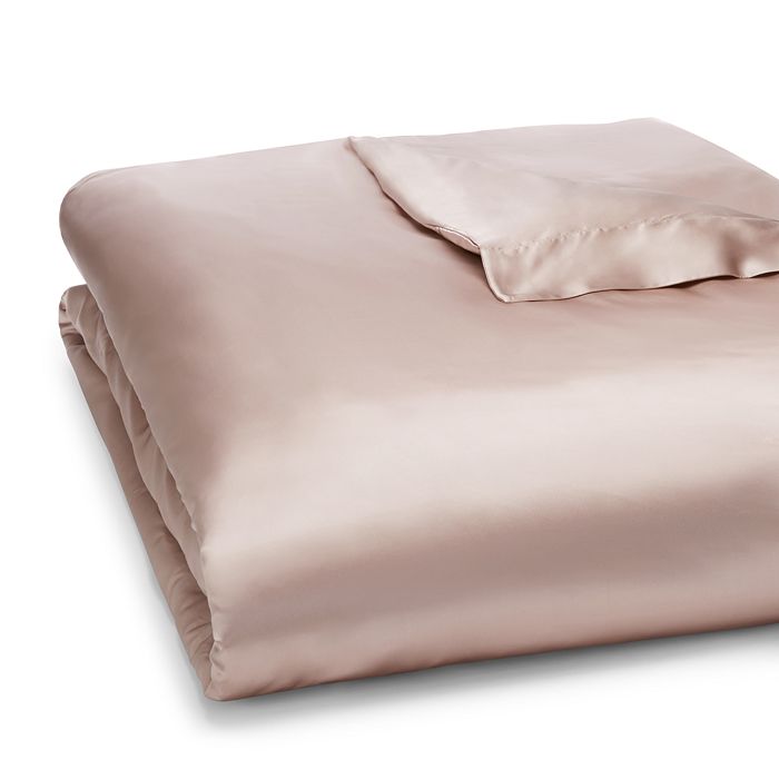 Gingerlily Silk Solid Duvet Cover, Queen In Vintage Pink