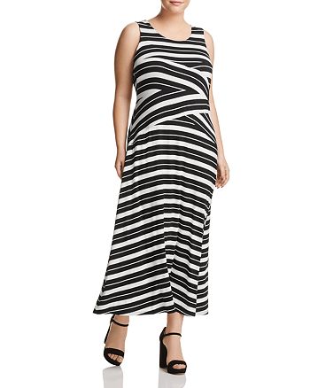 Calvin Klein Plus Crossover Stripe Maxi Dress | Bloomingdale's