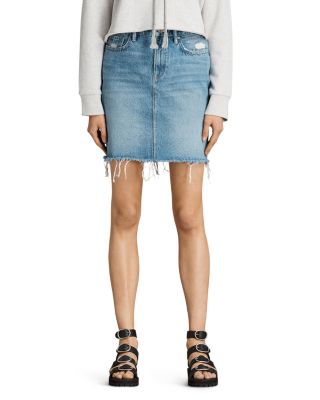 allsaints denim skirt