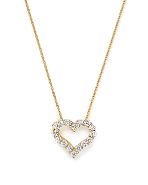 Diamond Heart Pendant Necklace in 14K Yellow Gold,.25 ct. t.w. - 100% Exclusive