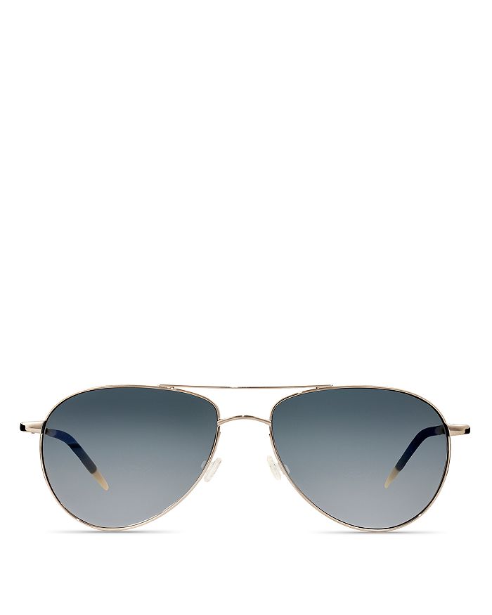Shop Oliver Peoples Benedict Polarized Aviator Sunglasses, 59mm In Silver/chrome Sapphire