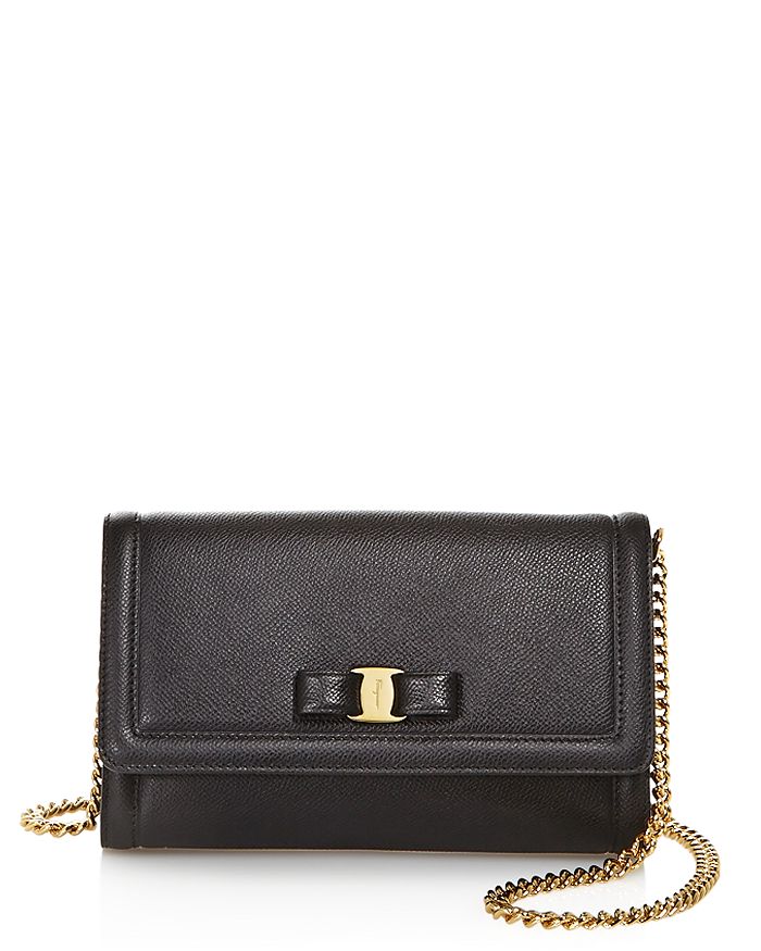 Ferragamo Vara Bow Leather Mini Bag In Nero Black/gold