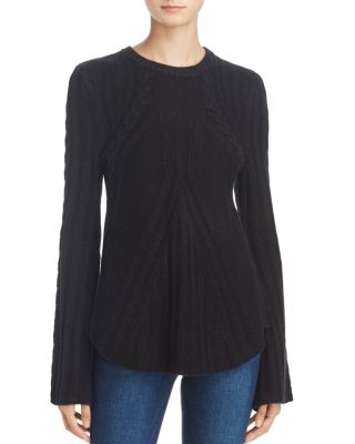 Aqua Black V-neck Cashmere Flare high quality Sleeve Sweater Women’s Small.