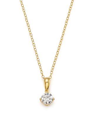 Bloomingdale's DIAMOND SOLITAIRE TULIP PENDANT NECKLACE IN 14K YELLOW GOLD, .50 CT. T.W. - 100% EXCLUSIVE