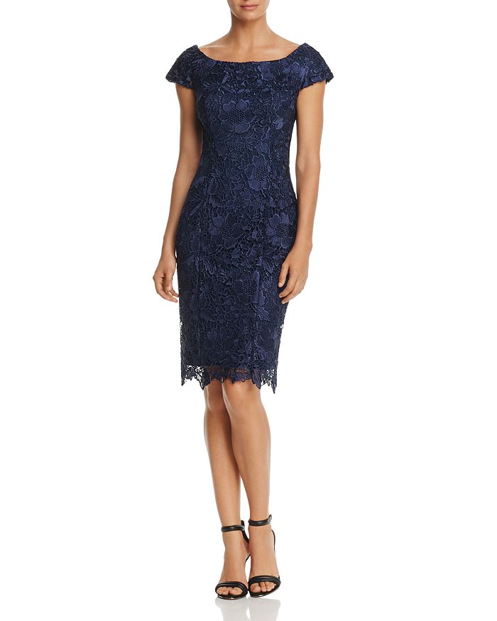 JS Collections Cap Sleeve Lace Dress | Bloomingdale's