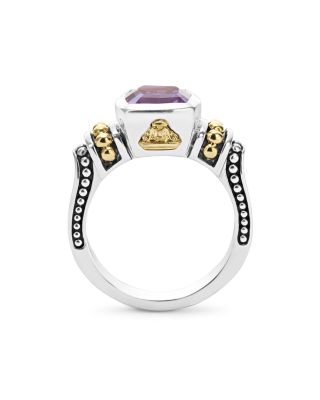 18K Gold and Sterling Silver Rittenhouse Small Amethyst Ring 