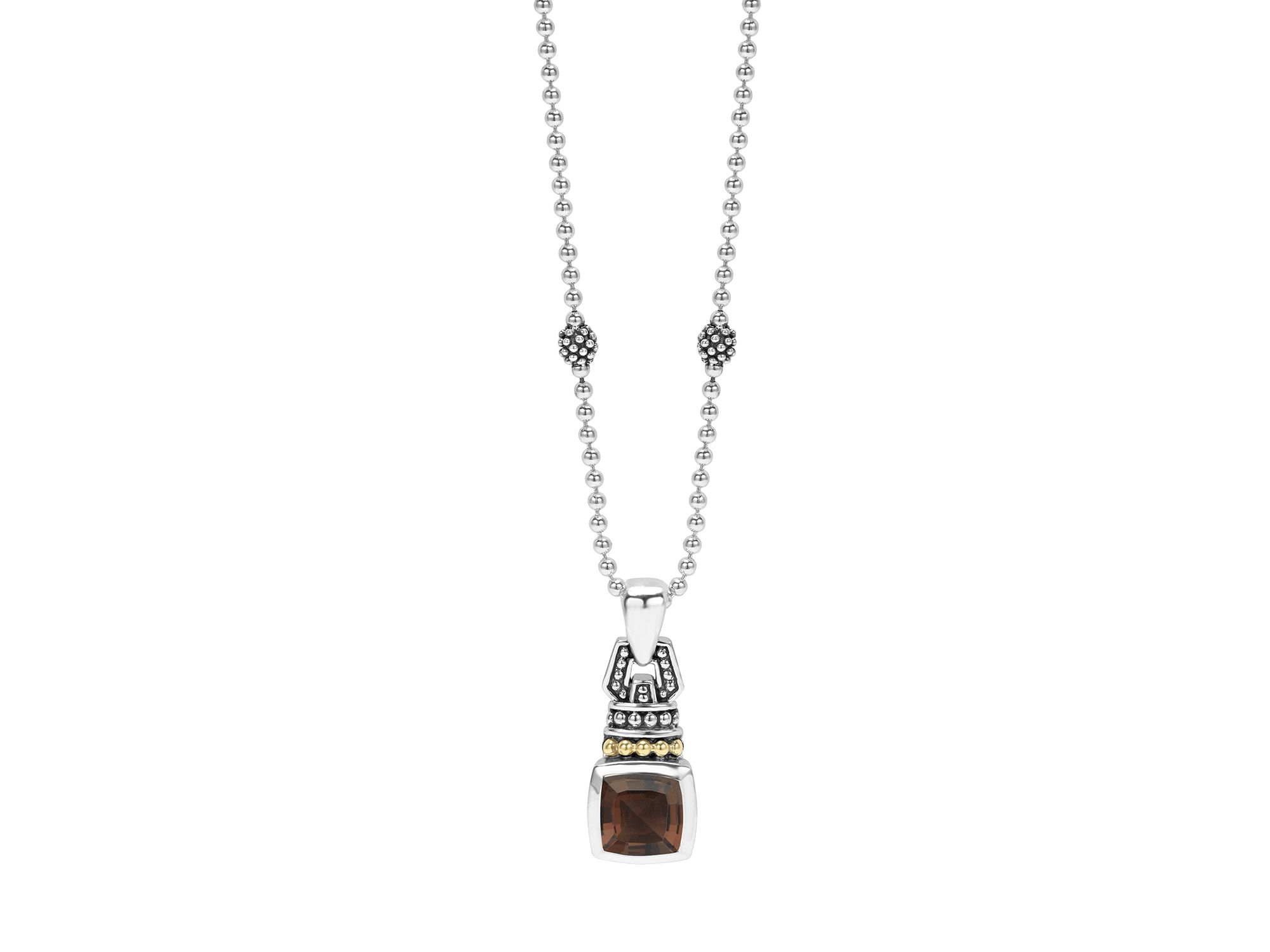 18K Gold and Sterling Silver Caviar Color Gemstone Pendant Necklaces, 16" — Image 7
