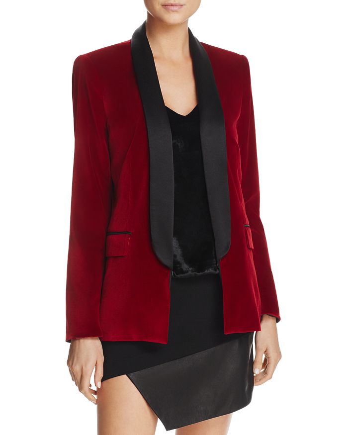 Alice and Olivia Alice + Olivia Edison Velvet Tuxedo Blazer ...