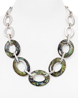 Robert Lee Morris Soho - Abalone Link Necklace, 24"